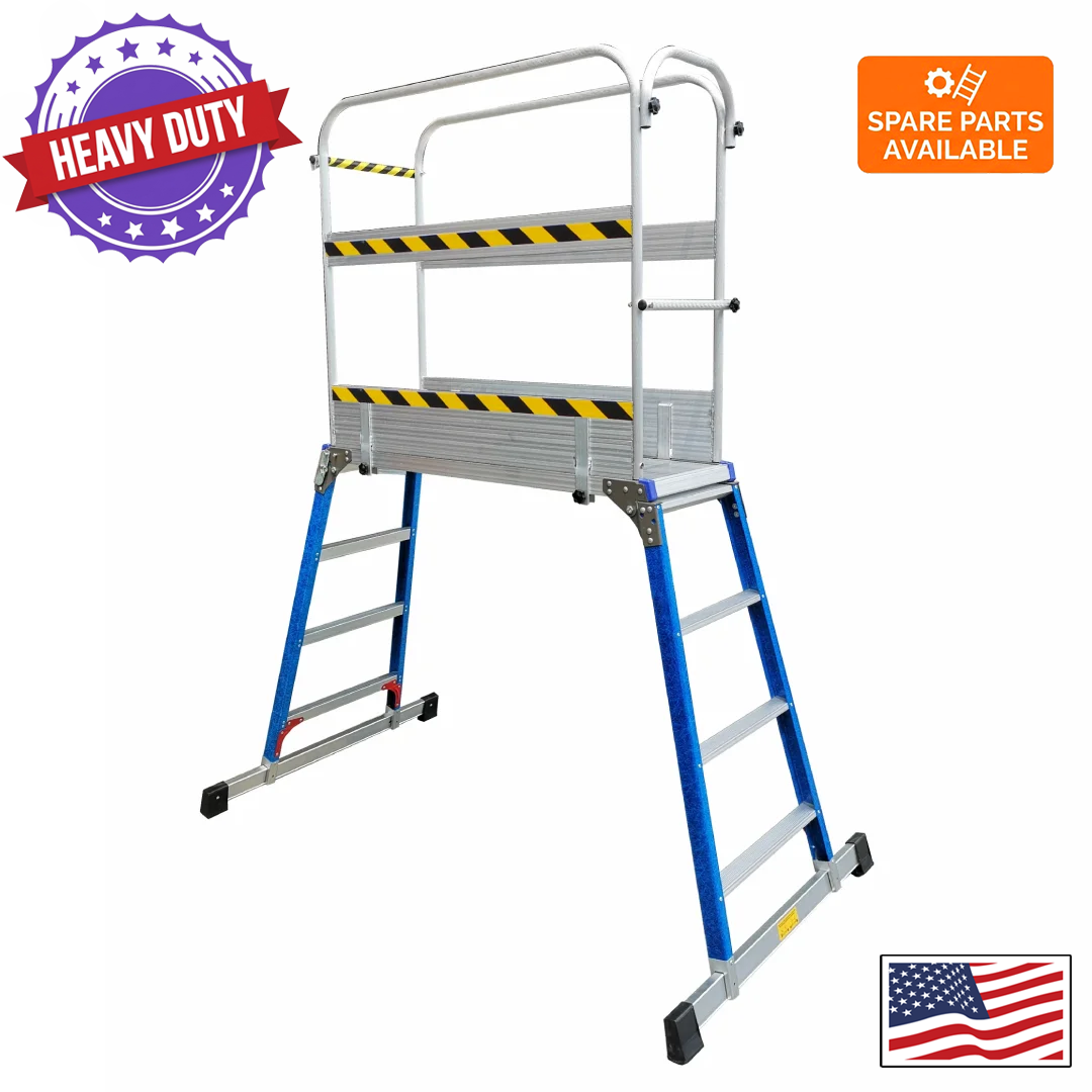 fiberglass platform ladder with handrail fiberglass platform ladder with handrail