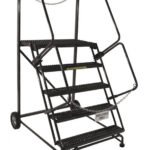 truck/dock access ladder, 50° incline, 5 step, 32 in wide base, 21 in deep top step