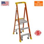 3ft podium ladder pd6203 4c with casters