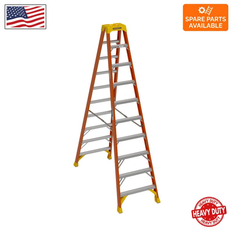 10ft type ia fiberglass twin ladder t6210