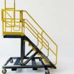 industrial aluminium anti slip mesh ladders access platform